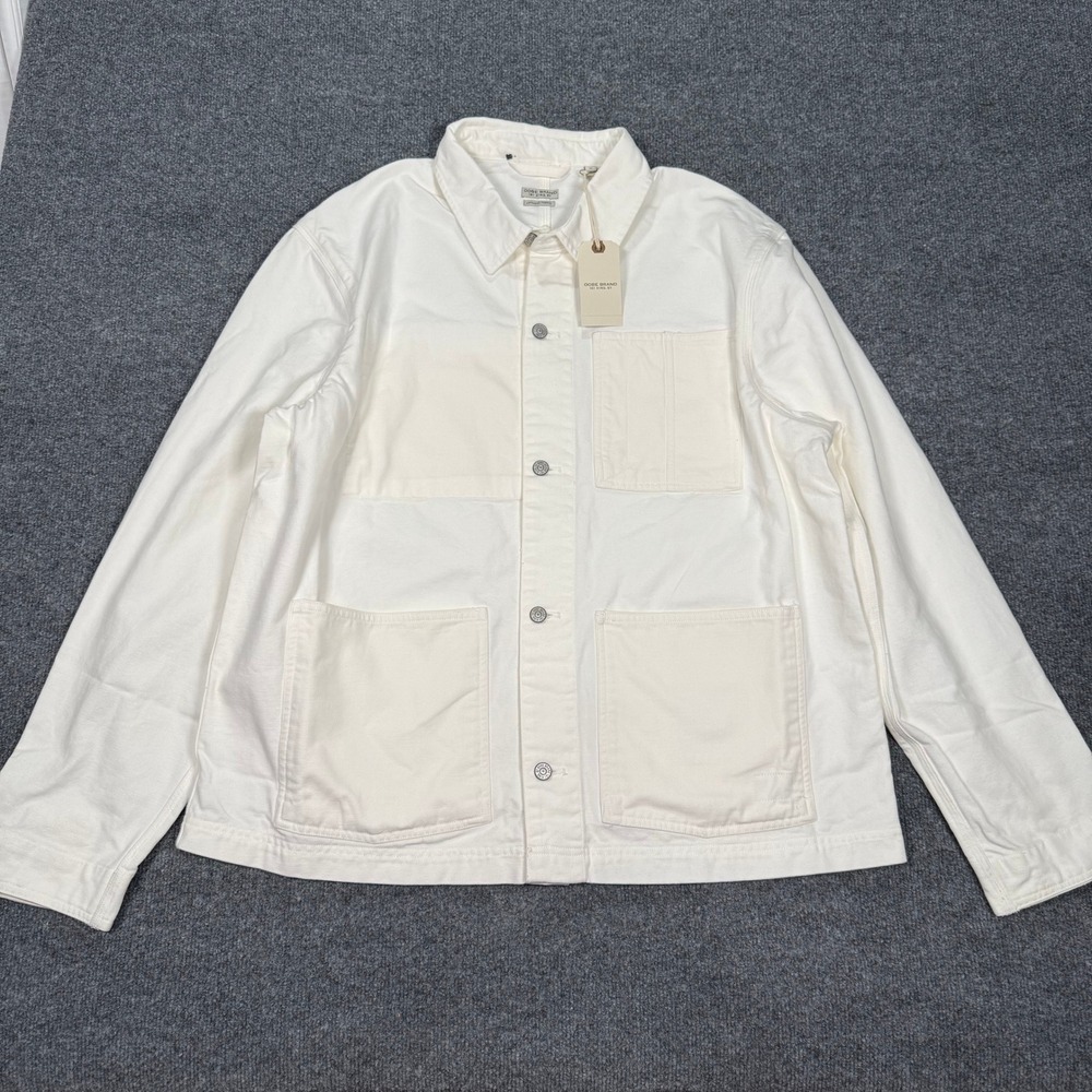 OOBE Brand Canvas Chore Coat Classic White Button Front Mens Sz XL Japanese NWT
